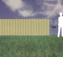4ft (1.2m) Green Treated / Slats 100 x 19mm - approx 20mm gap